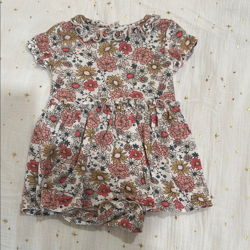 Pink Flutter Sleeve Sundress with Peter Pan Collar